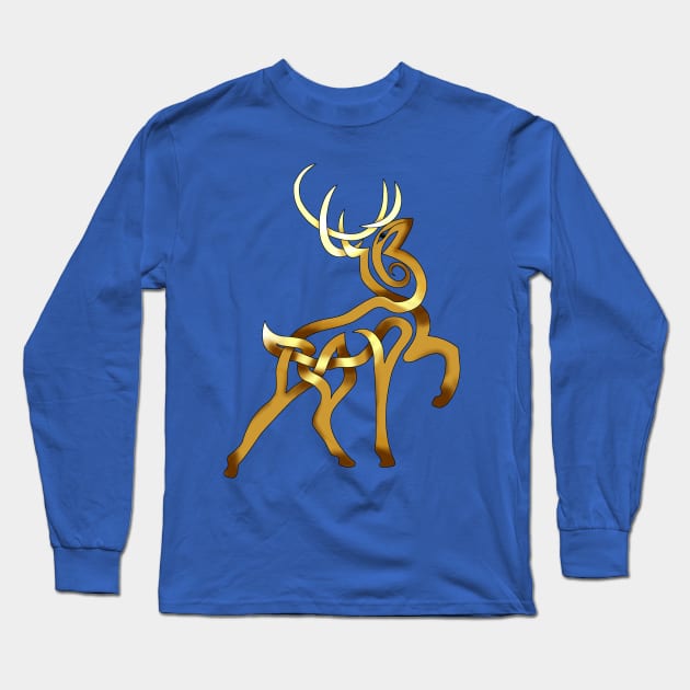 Stag Passant Contourne' Long Sleeve T-Shirt by KnotYourWorld4